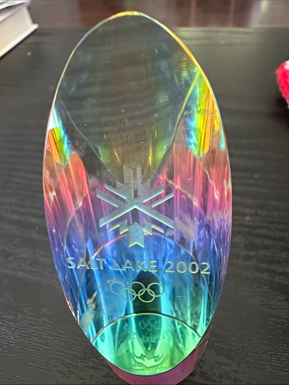 OFFICIAL COLLECTIBLE Rare 2002 Salt Lake City Winter Olympics Glass Paperweight